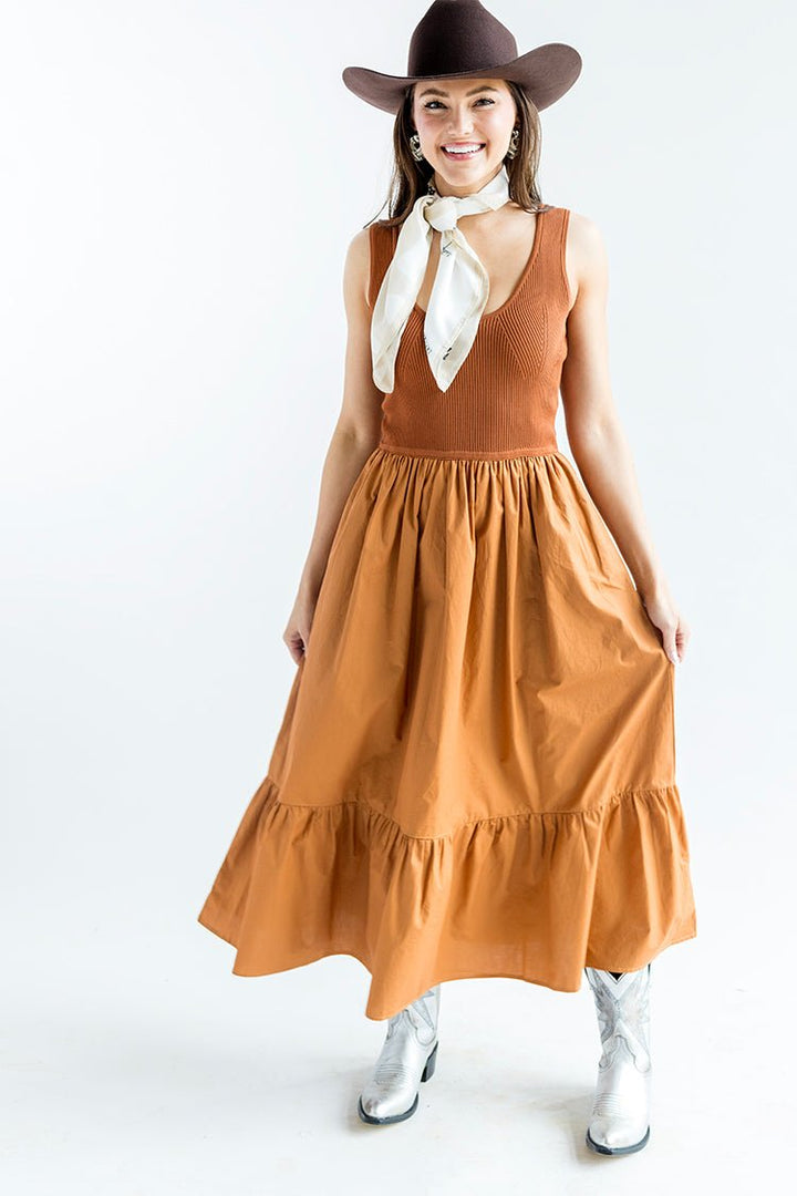 Rust Midi Dress - Flea Style