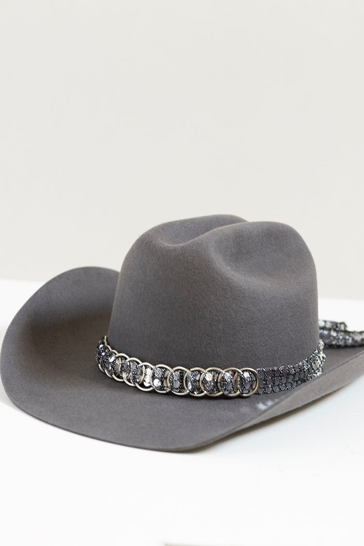 Silver Sequin Chain Hat Band - Flea Style