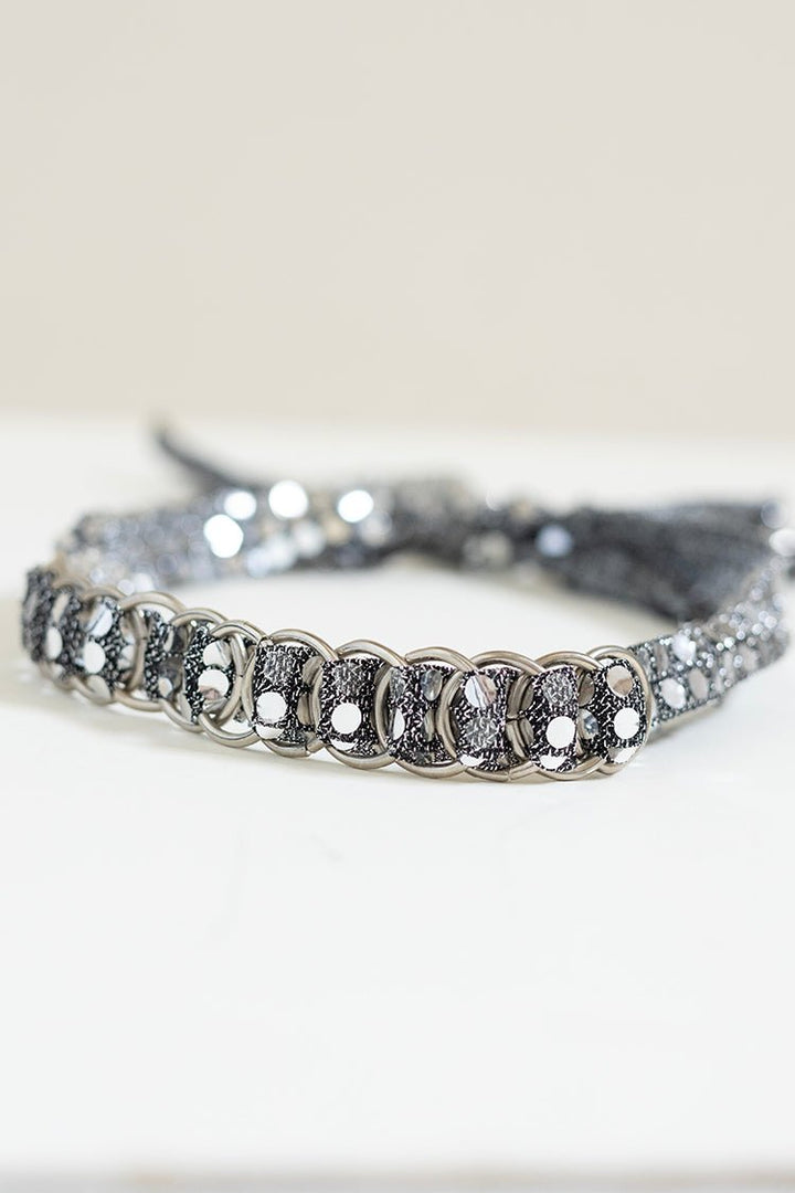 Silver Sequin Chain Hat Band - Flea Style