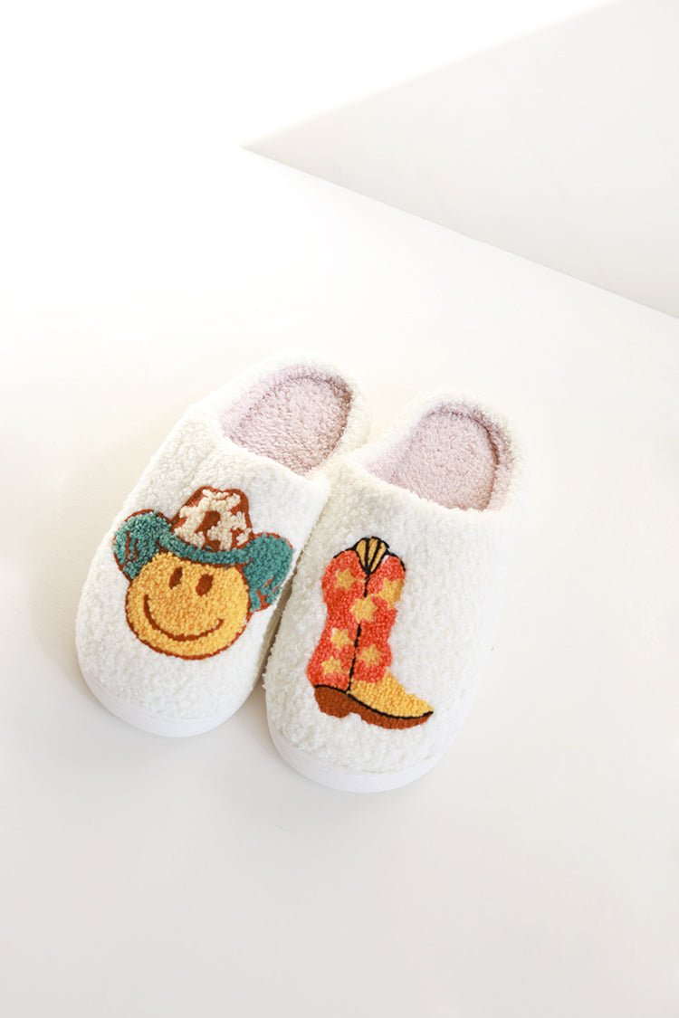 Smiley Face Cowboy + Boot Slippers - Flea Style