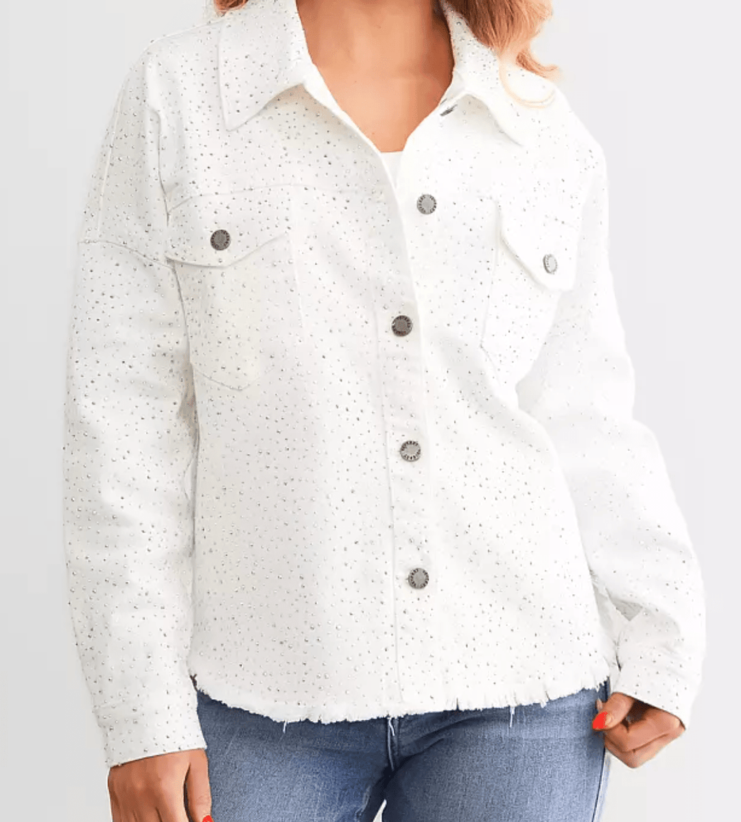 Sparkle White Denim Shacket - Flea Style