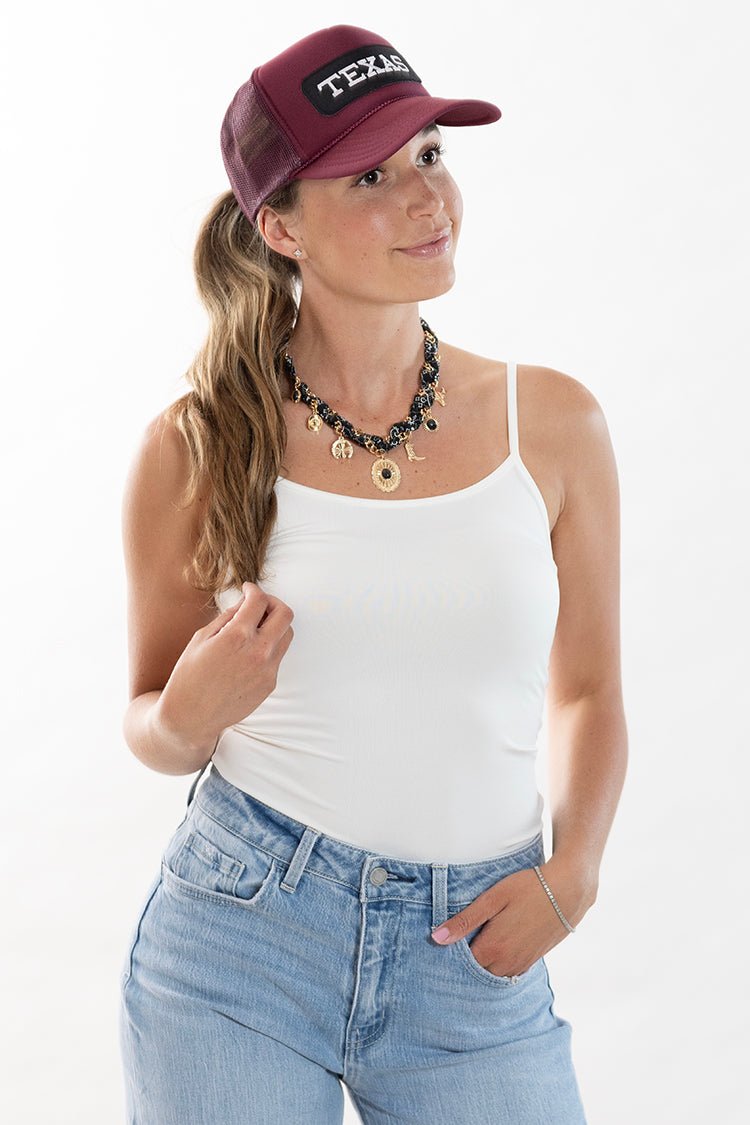 "Texas" Maroon Trucker Hat - Flea Style