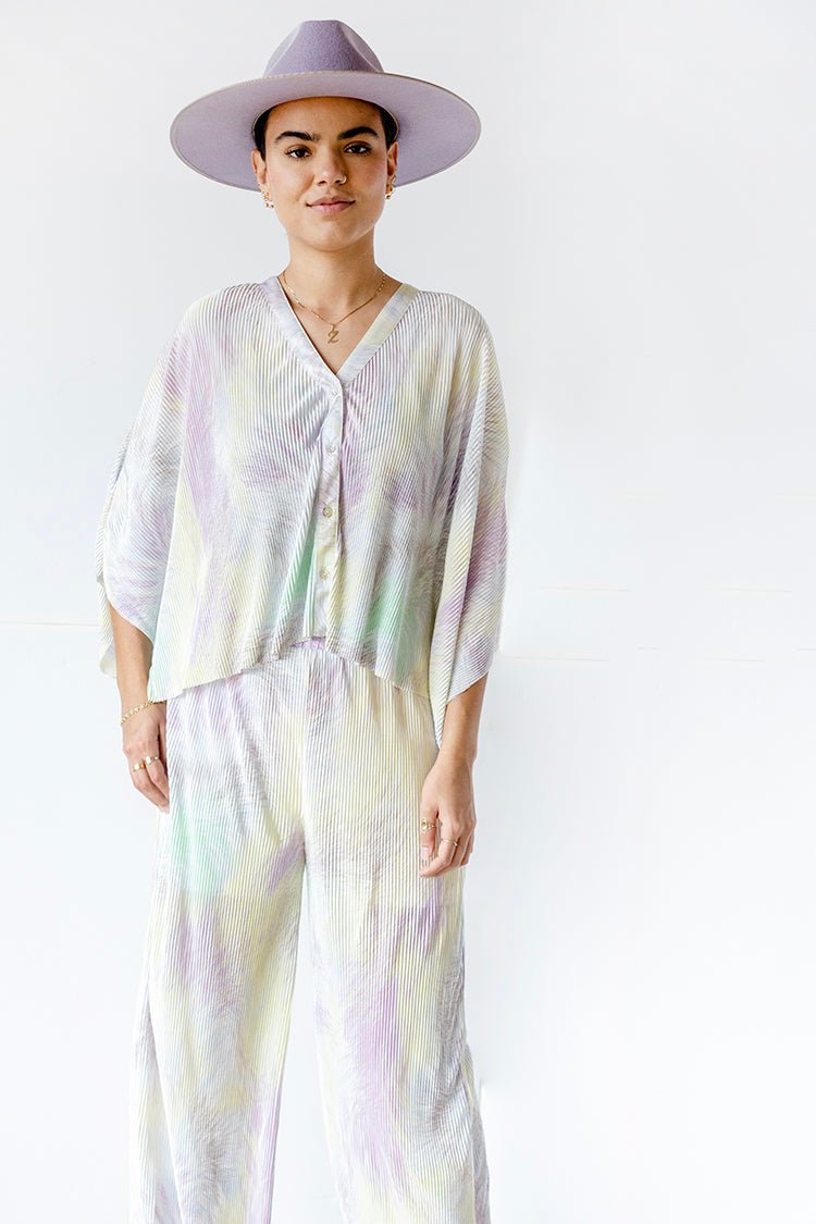 Tie Dye Pleated Flowy Pants - Flea Style