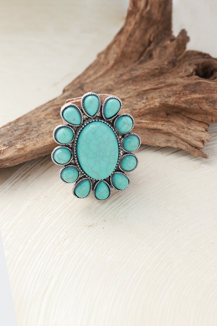 Turquoise Pendant Western Scarf Slide - Flea Style