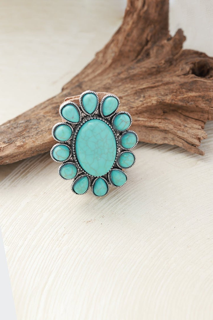 Turquoise Pendant Western Scarf Slide - Flea Style