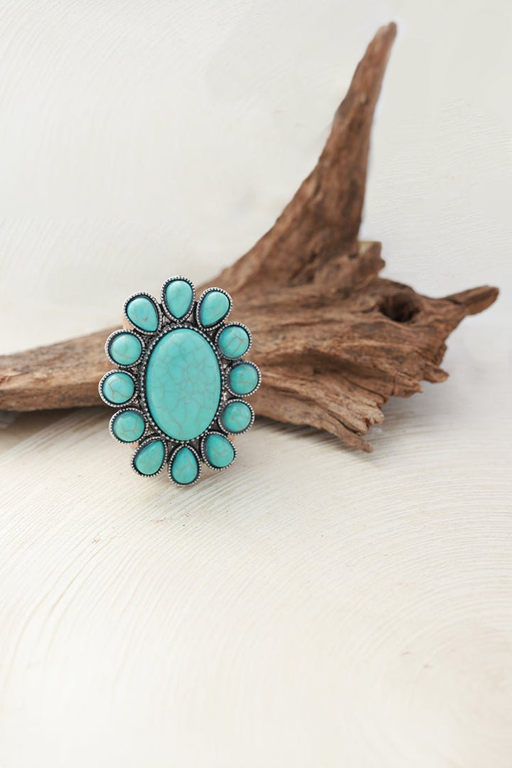 Turquoise Pendant Western Scarf Slide - Flea Style