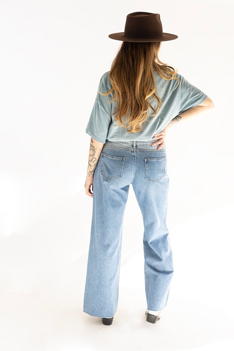 Two Tone Denim Baggy Jean - Flea Style