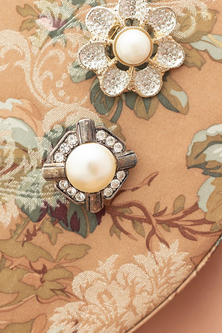 Vintage Bling and Pearl Brooch - Flea Style