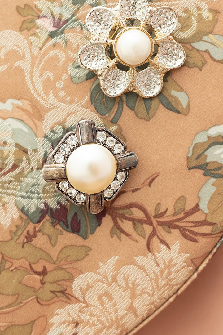 Vintage Bling and Pearl Brooch - Flea Style