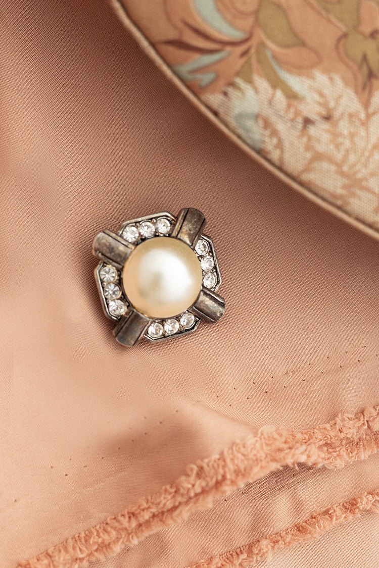 Vintage Bling and Pearl Brooch - Flea Style