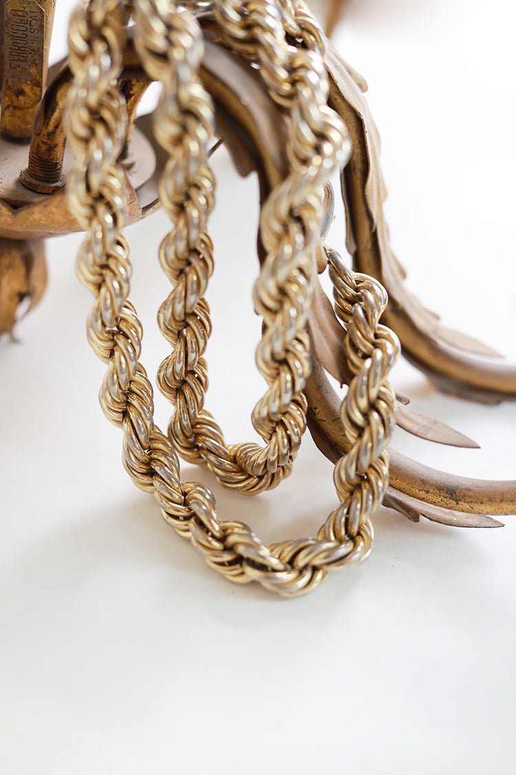 Vintage Chunky Gold Rope Chain Necklace - Flea Style