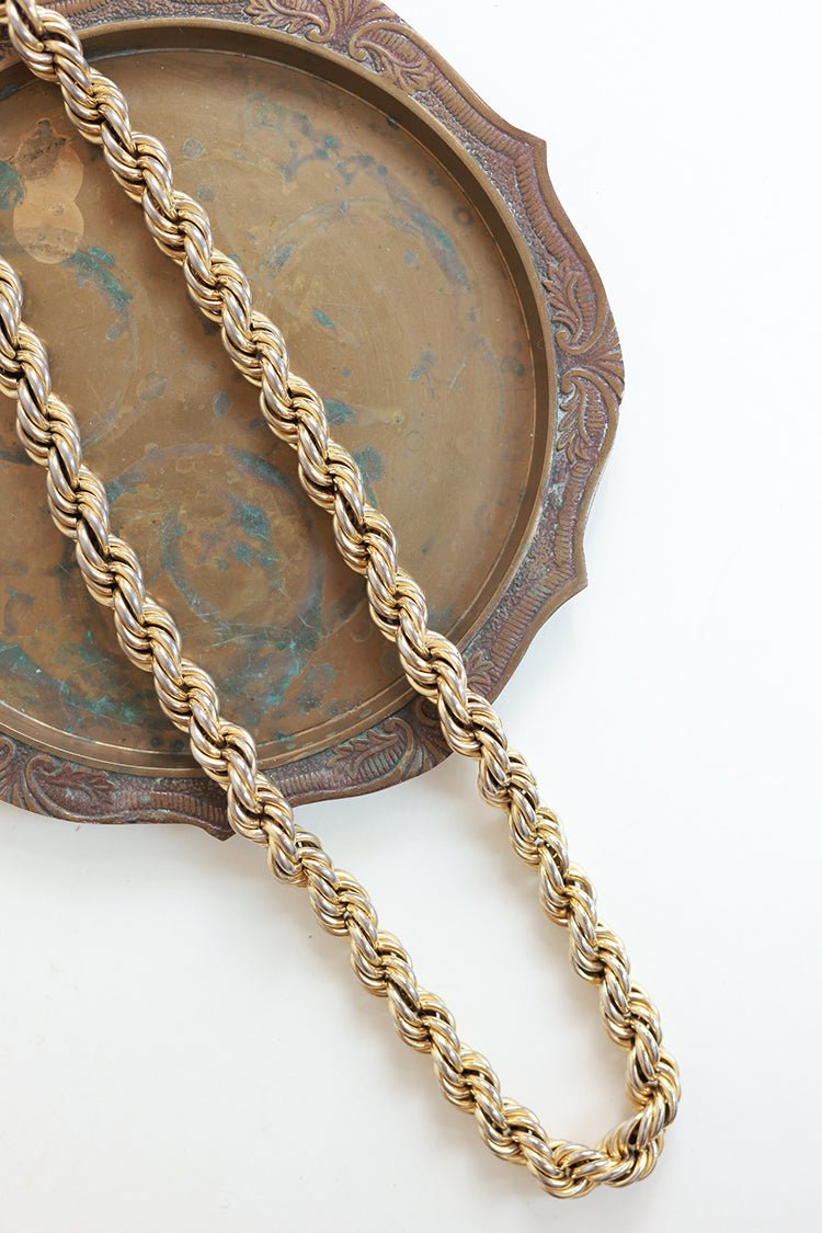 Vintage Chunky Gold Rope Chain Necklace - Flea Style