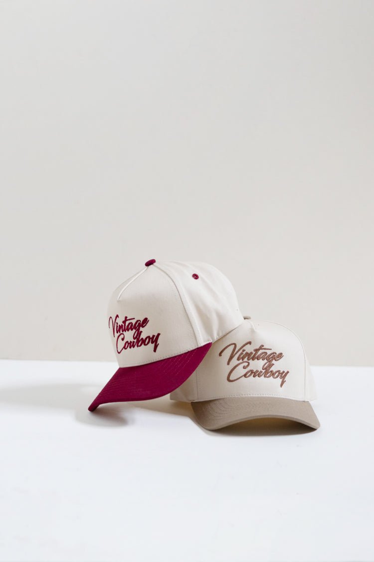 Vintage Cowboy Embroidery Two Tone Baseball Cap - Flea Style