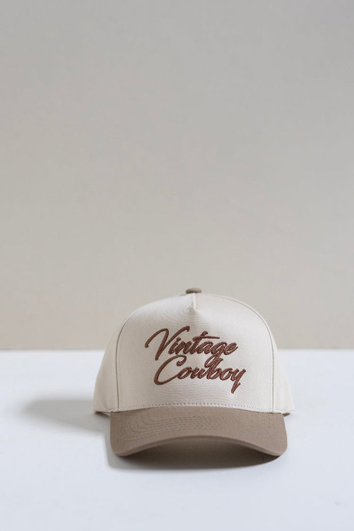 Vintage Cowboy Embroidery Two Tone Baseball Cap - Flea Style