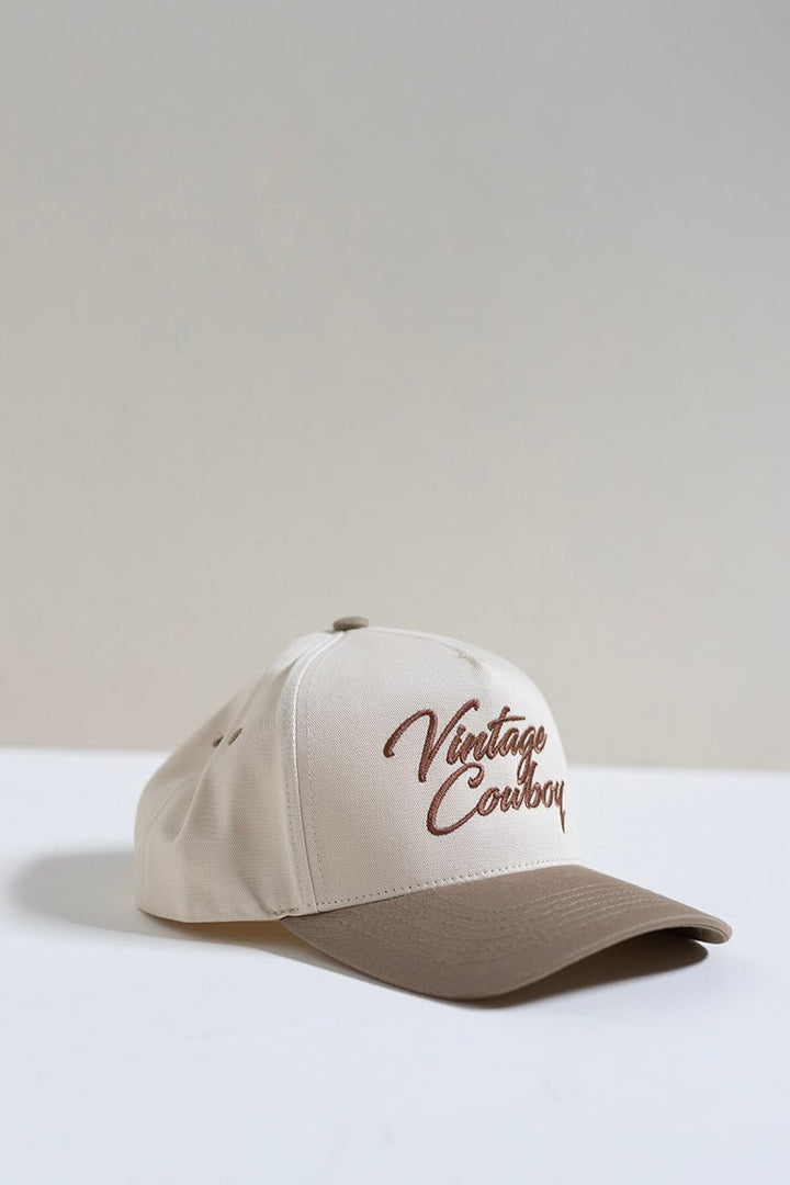 Vintage Cowboy Embroidery Two Tone Baseball Cap - Flea Style
