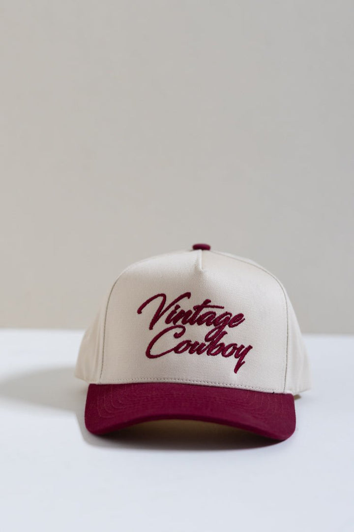 Vintage Cowboy Embroidery Two Tone Baseball Cap - Flea Style