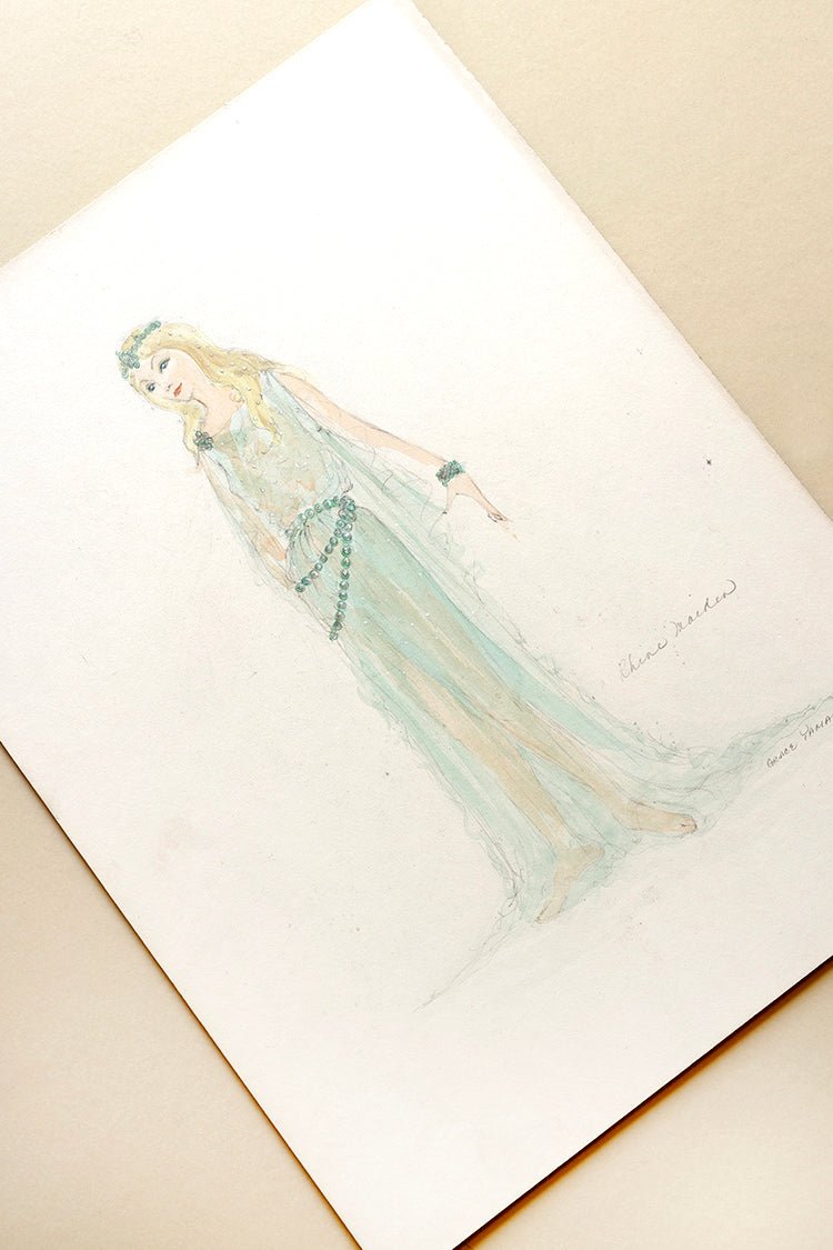 Vintage Fairy Tale Fashion Sketch - Flea Style