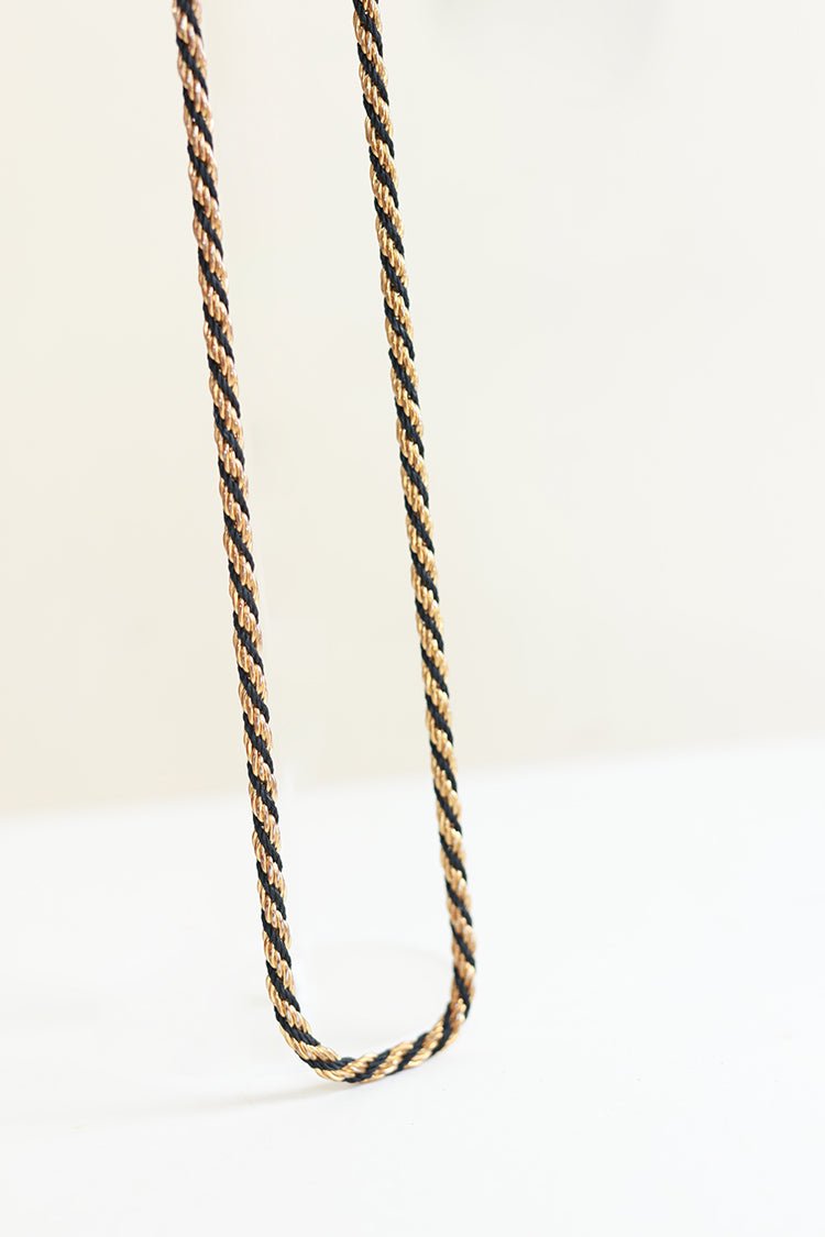 Vintage Gold and Black Rope Chain Necklace - Flea Style