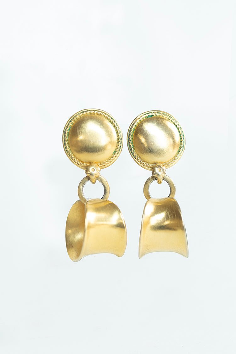 Vintage Gold Drop Clip - On Earrings - Flea Style