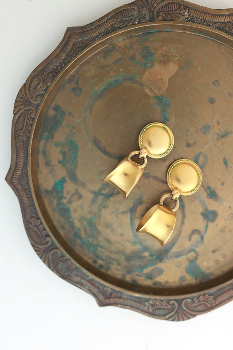 Vintage Gold Drop Clip - On Earrings - Flea Style