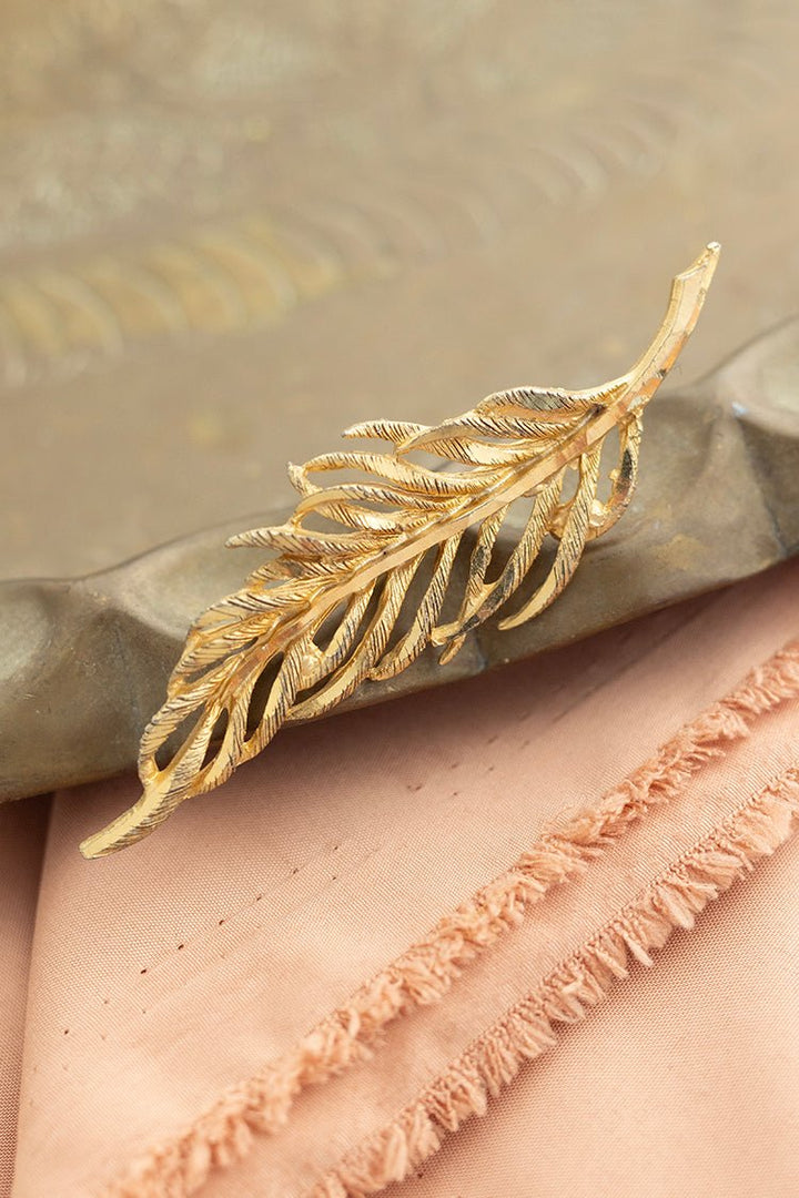 Vintage Gold Feather Brooch - Flea Style