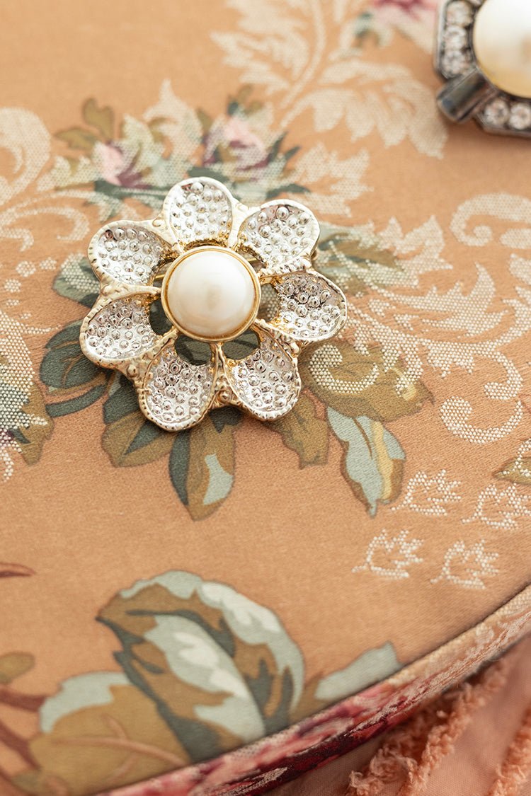 Vintage Mixed Metal Daisy Pearl Brooch - Flea Style