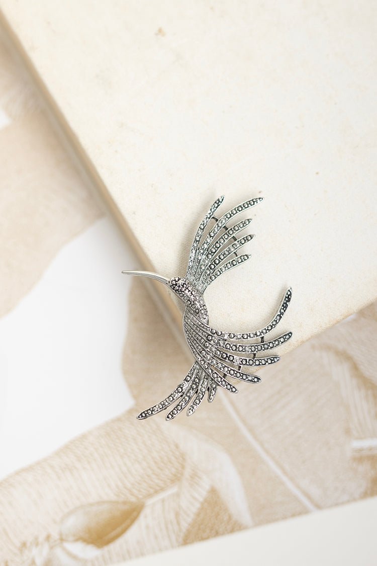 Vintage Silver Hummingbird Brooch - Flea Style