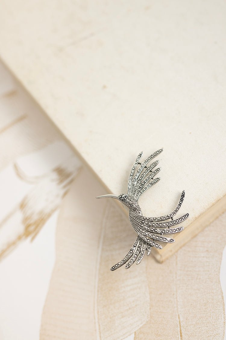 Vintage Silver Hummingbird Brooch - Flea Style