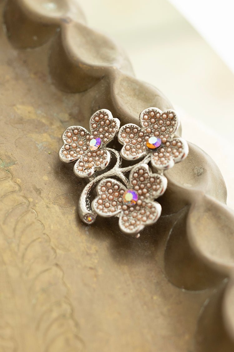 Glorious Bloom Pandora Flower Brooch Authentic Retired Pavé