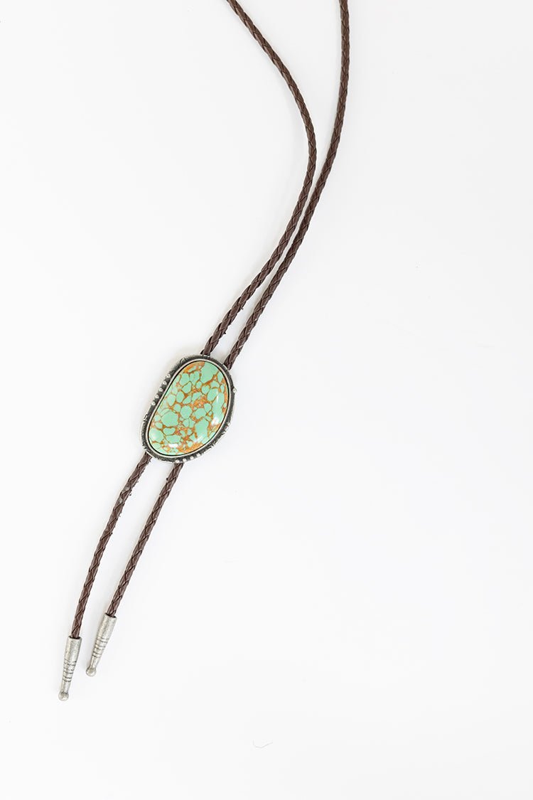 Western Green Stone Bolo Tie - Flea Style