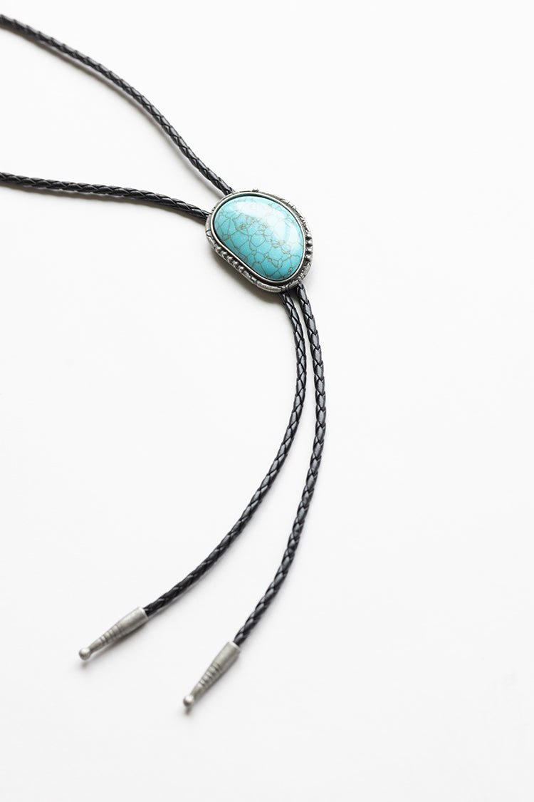 Western Turquoise Stone Bolo Tie - Flea Style