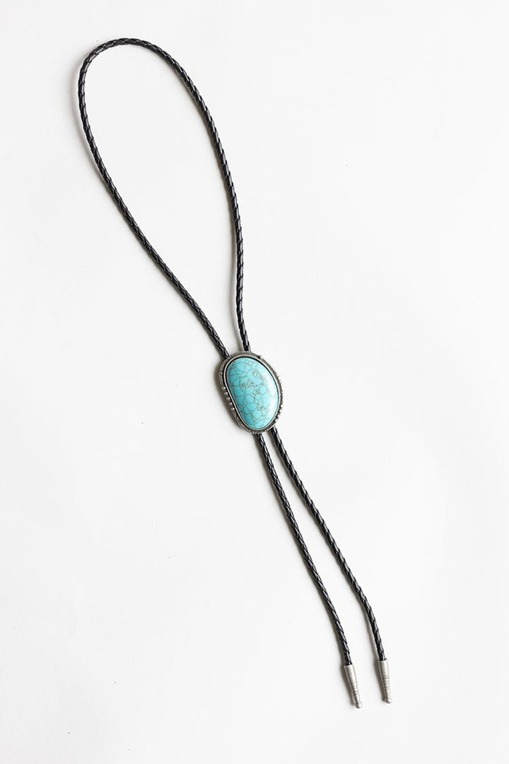 Western Turquoise Stone Bolo Tie - Flea Style