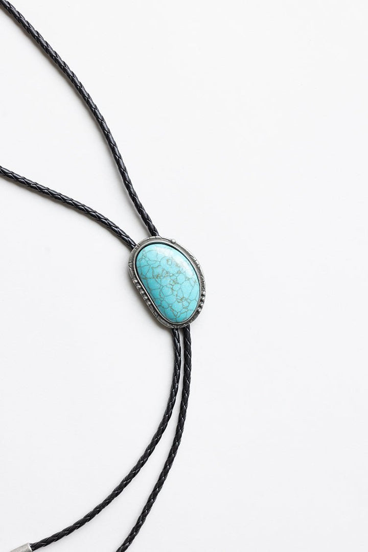 Western Turquoise Stone Bolo Tie - Flea Style