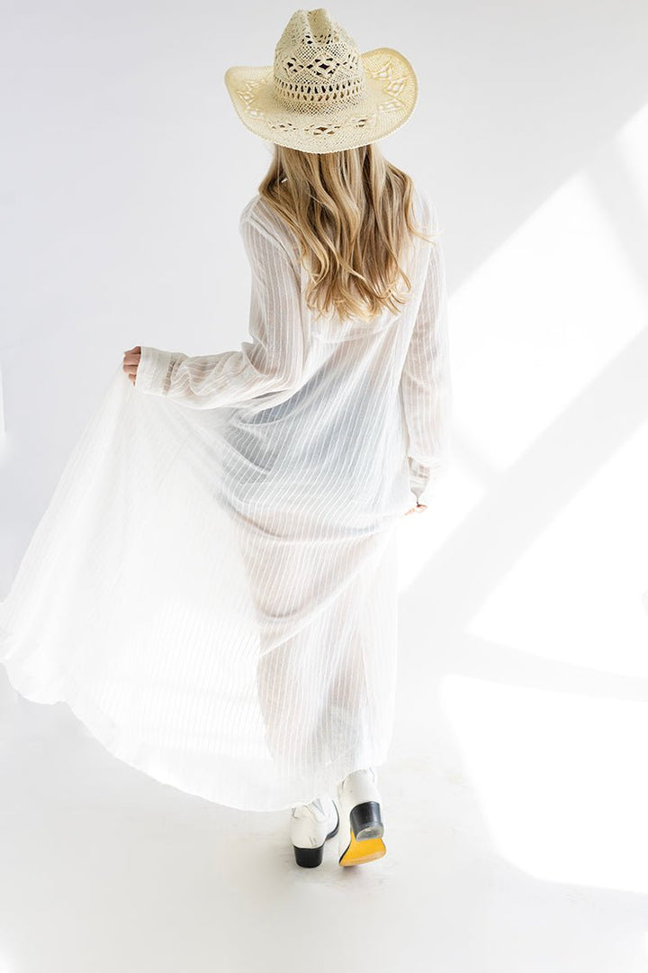 White Button - Up Maxi Dress - Flea Style