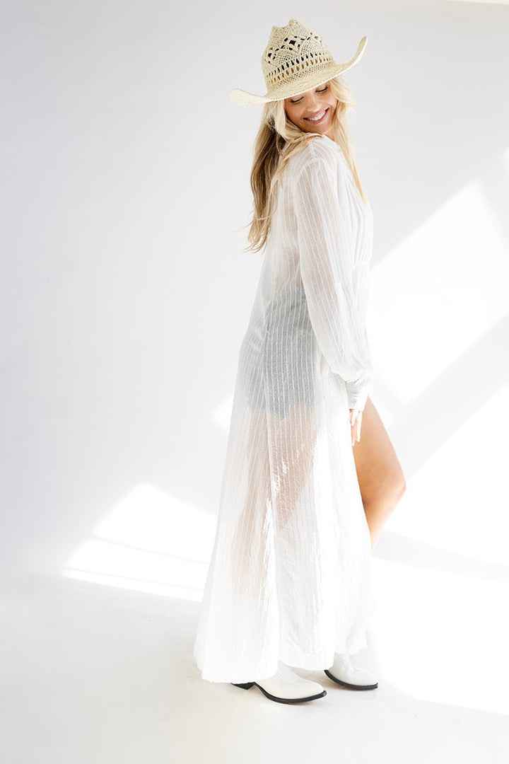 White Button - Up Maxi Dress - Flea Style