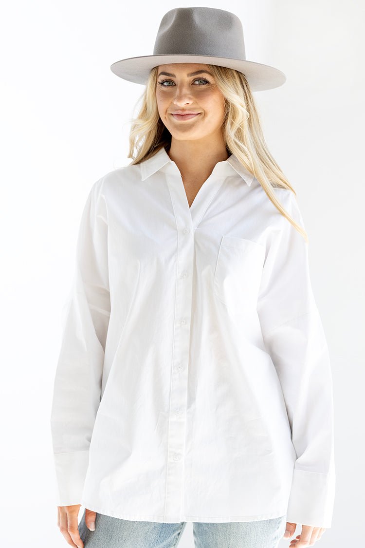 White Classic Button - Up Top - Flea Style