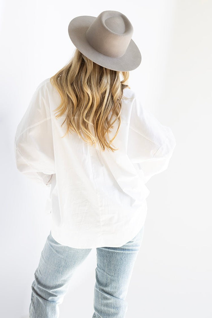 White Classic Button - Up Top - Flea Style