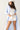 White High Rise Frayed A - Line Denim Shorts - Flea Style