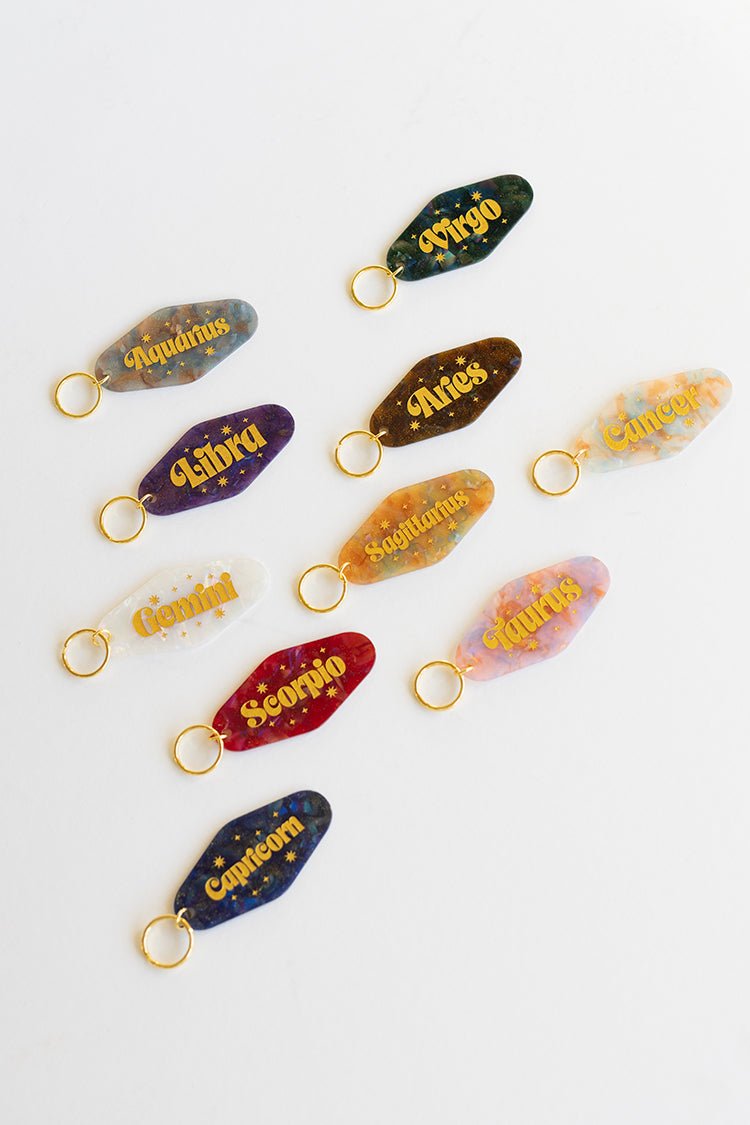 Zodiac Sign Motel Keychain - Flea Style