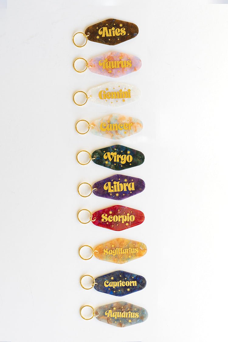 Zodiac Sign Motel Keychain - Flea Style