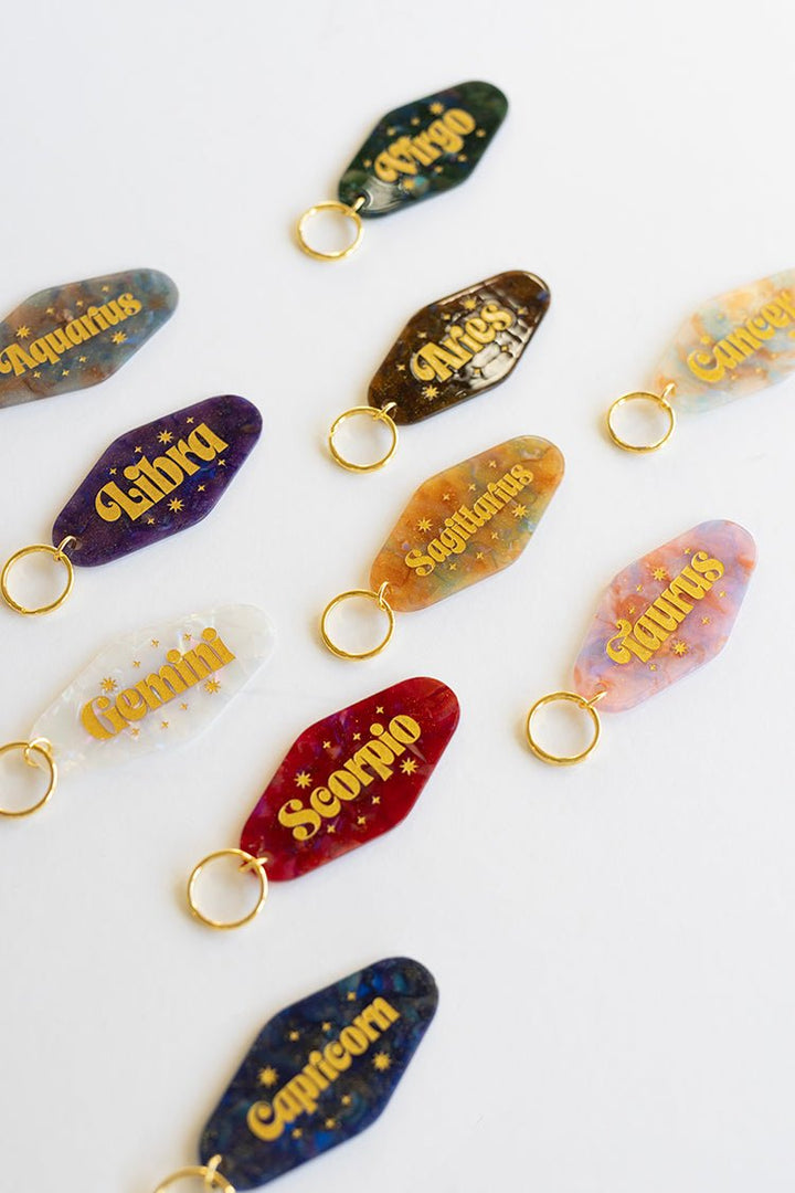 Zodiac Sign Motel Keychain - Flea Style