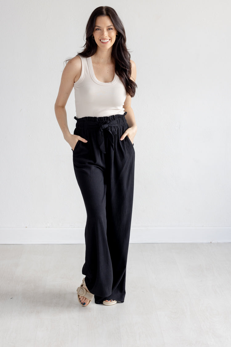 Black flowy pants best sale