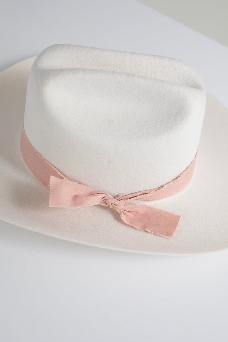 Blush Cotton Tie Hat Band - Flea Style