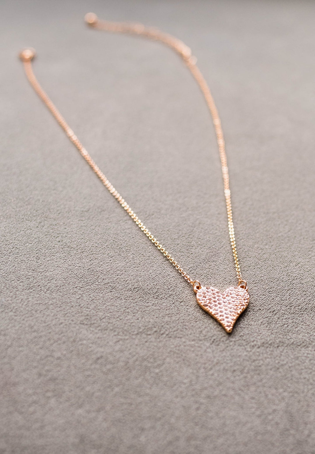 Clear Pave Heart Necklace - Flea Style