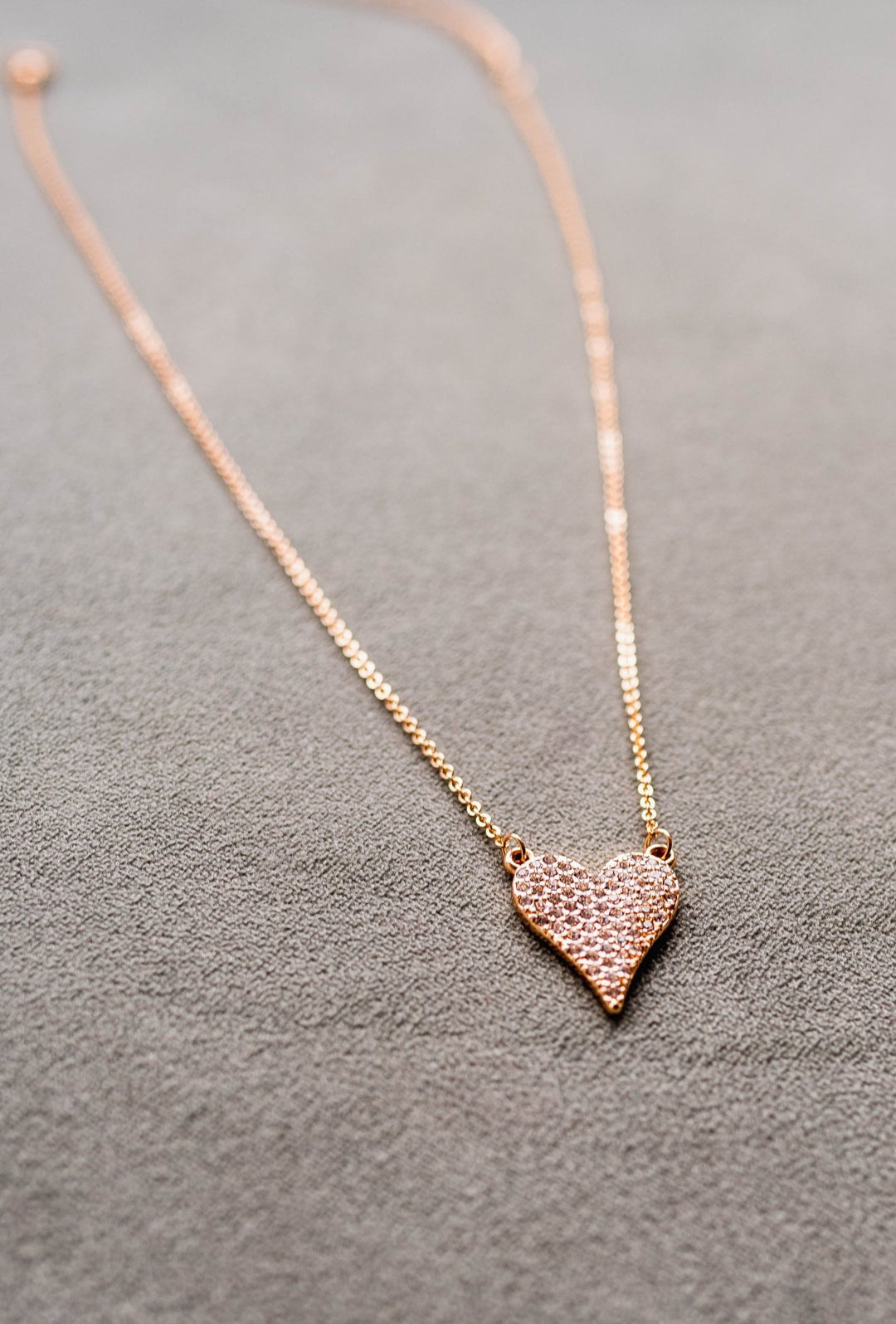 Clear Pave Heart Necklace - Flea Style