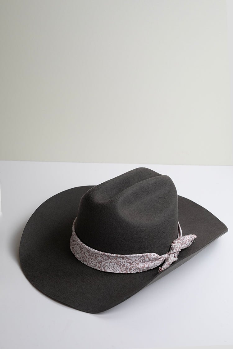 Mauve Paisley Bandana Hat Band - Flea Style