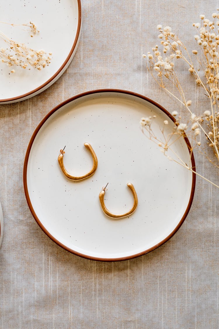Organic Gold Hoops - Flea Style
