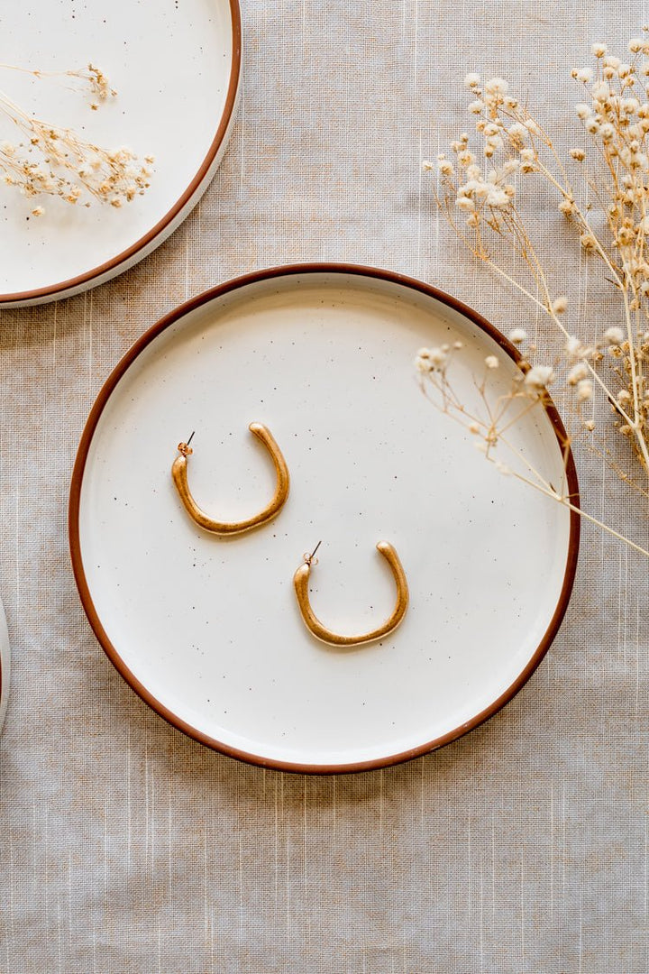 Organic Gold Hoops - Flea Style